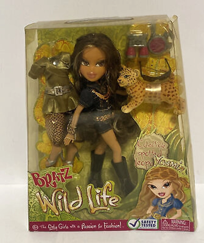 Bratz Fashion Doll Yasmin Wild Life Safari with Leopard 2008/Damaged Box/Read