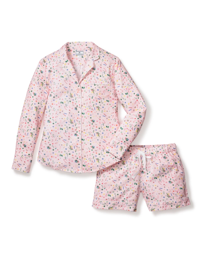 Women's Twill Long Sleeve Short Set in Vintage Sweets