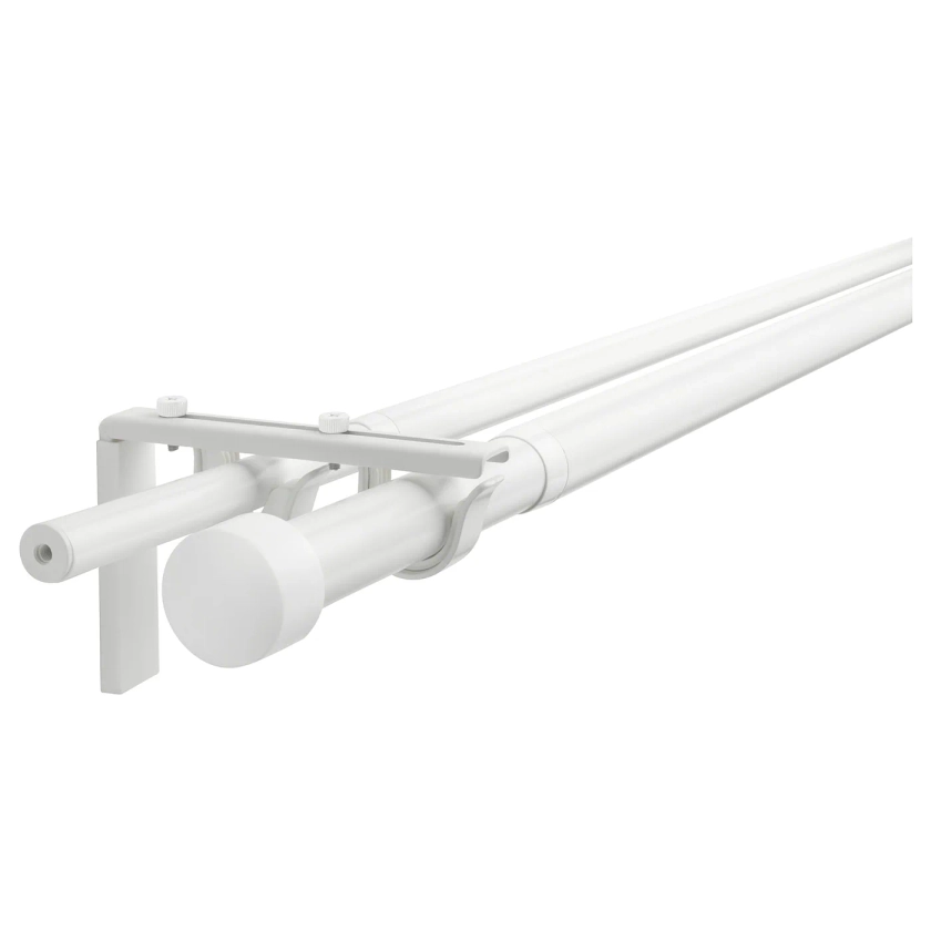 RÄCKA / HUGAD combi tringle à rideaux double, blanc, 210-385 cm - IKEA