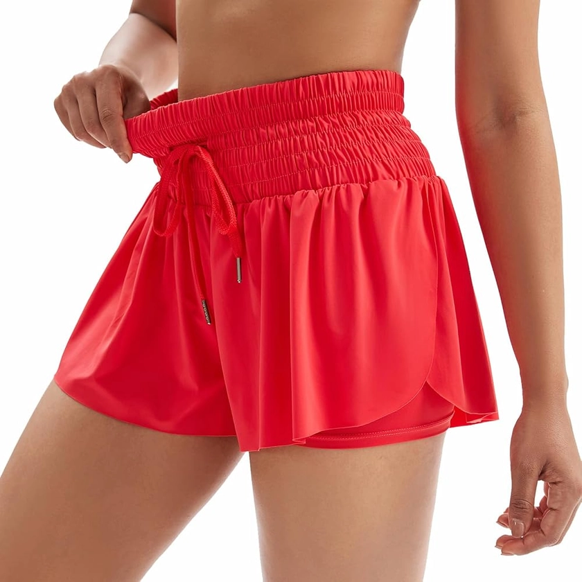 Blaosn Flowy Athletic Shorts for Women High Waisted Gym Yoga Workout Running SweatShorts Skirt Skort Cute Clothes Summer