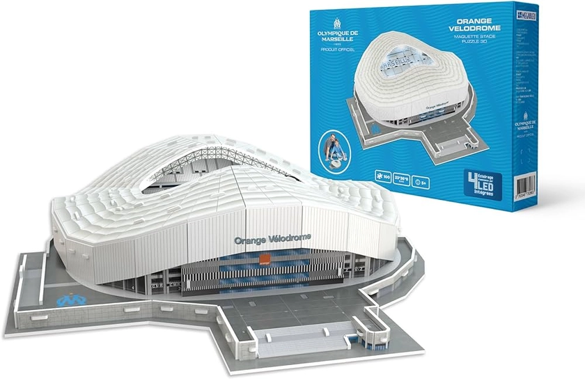 Megableu- Puzzle-Stade 3D Orange Velodrome (Olympique DE Marseille) avec LED, 678266