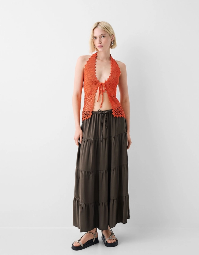 Midi skirt with elastic waist - Skirts & Shorts - Women