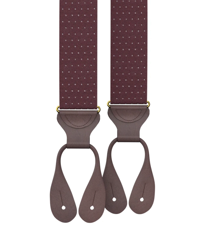 Jackson Dot Maroon Suspenders