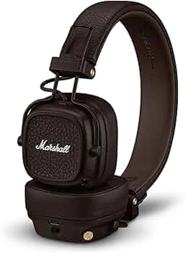 Marshall Major V Cuffie Wireless Bluetooth, 100 ore di riproduzione - Marrone