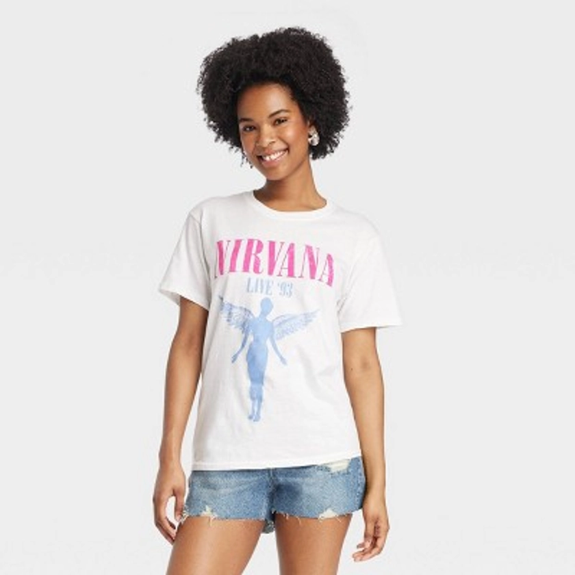 Women's Nirvana in Utero Short Sleeve Graphic T-Shirt - White XXS