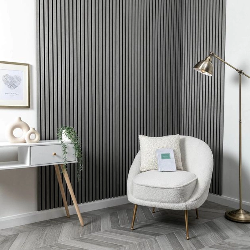 Trepanel® Ash Grey Acoustic Wood Slat Panels | Walls & Floors