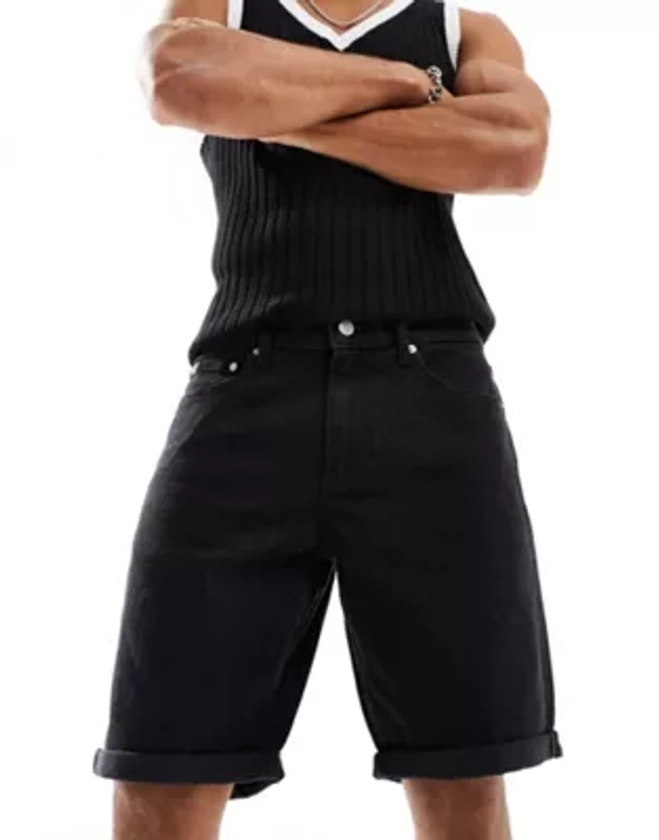 Calvin Klein Jeans - Short en jean slim - Noir délavé | ASOS