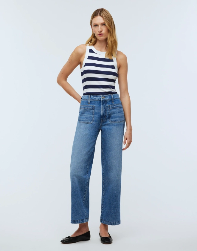 The Emmett Wide-Leg Jean in Lakecourt Wash: Patch Pocket Edition