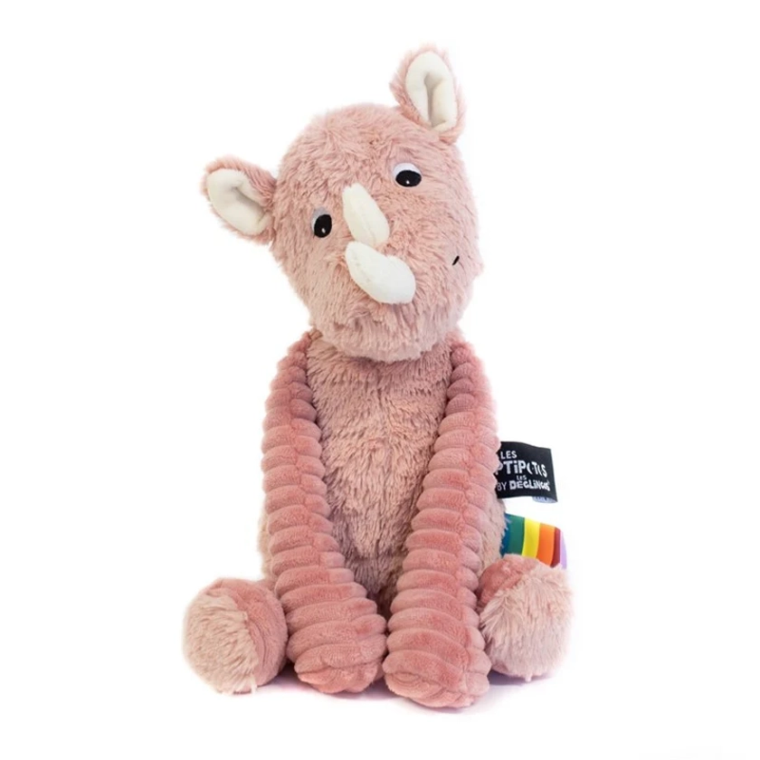 Peluche rhinocéros Grobisou rose - Les Ptipotos