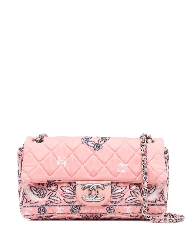 CHANEL Pre-Owned 2008 Quilted Floral Print Shoulder Bag - Farfetch