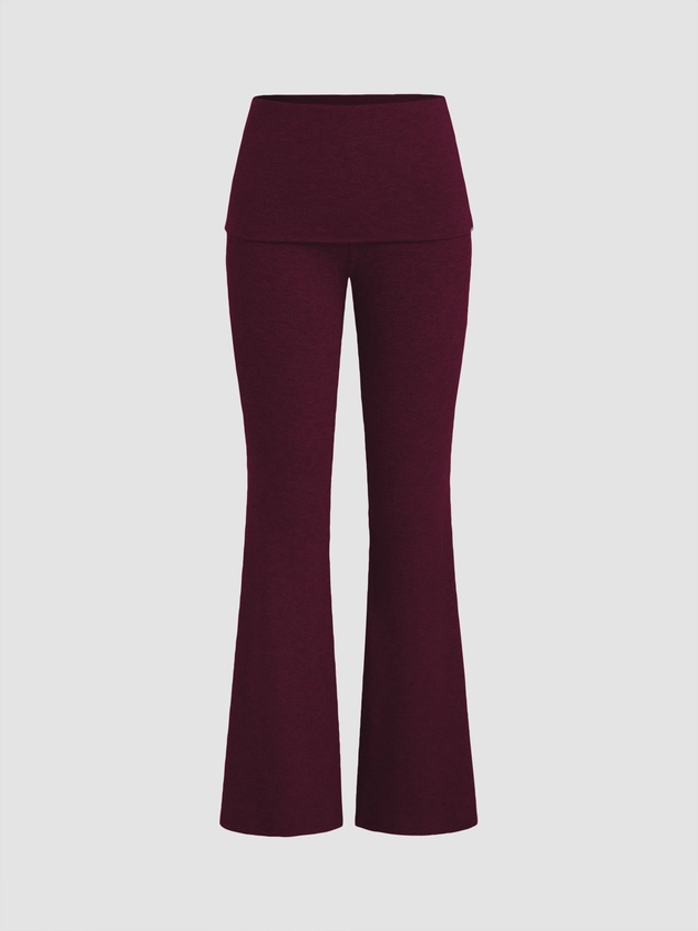 Jersey Jersey Low Rise Solid Flared Trousers For School Work