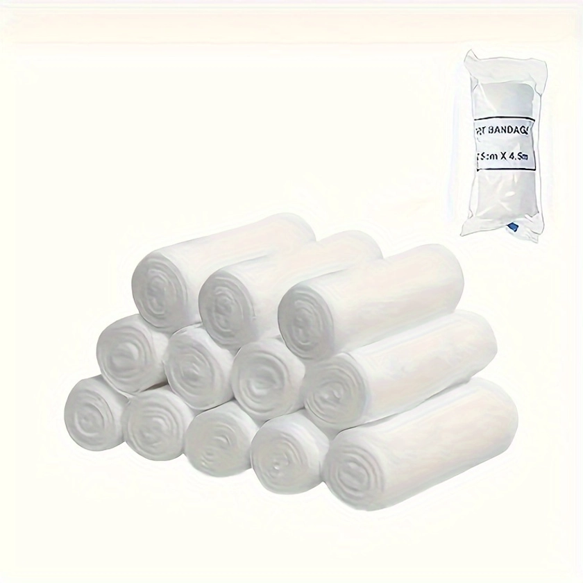 Value Pack 1/5/10/24/36 Roll 7.49 Cm PBT Elastic Gauze *, Stretchable Gauze Roll, Outdoor Hiking, Camping * * *