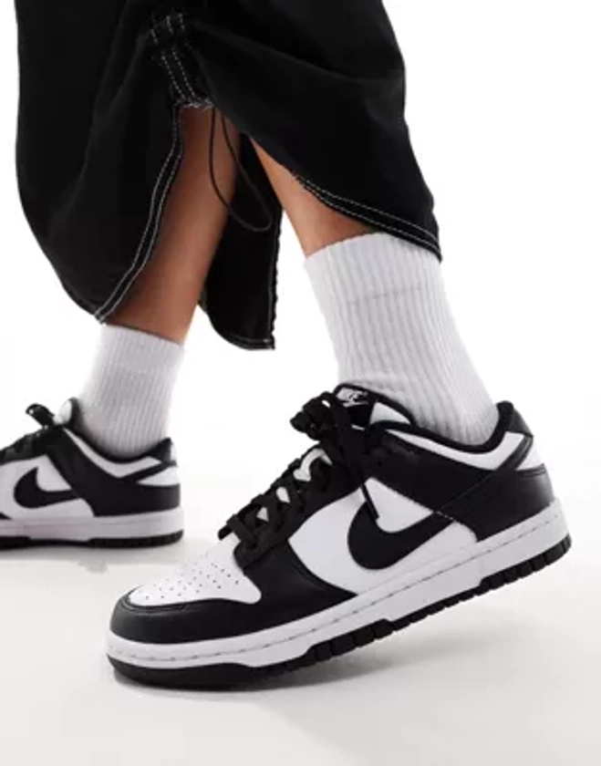 Nike Dunk Low trainers in white and black