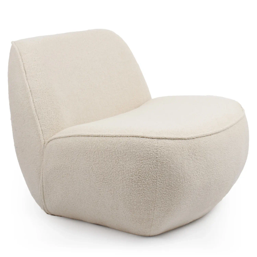 Fauteuil confort sans accoudoir Lipame Tsse bouclette Beige