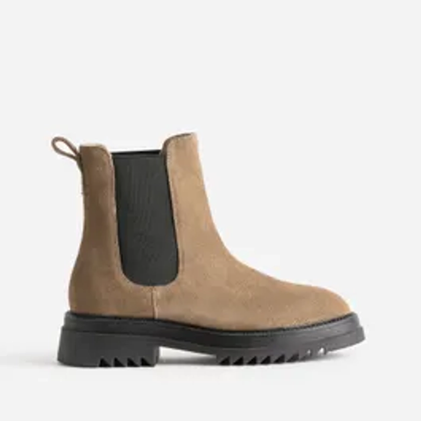 Chelsea boots TEXTO beige foncé en cuir velours