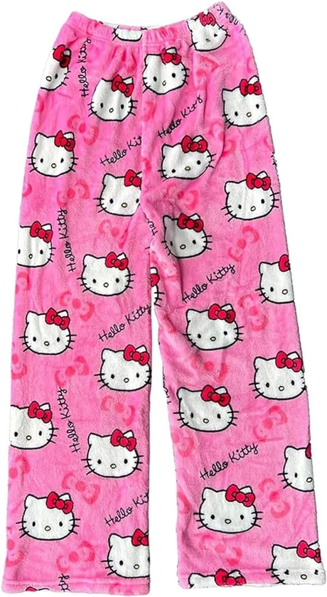 Kunsecsh Christmas Pajama Pants for Women Girls Kawaii Flannel Comfy Sleepwear Pj Bottoms