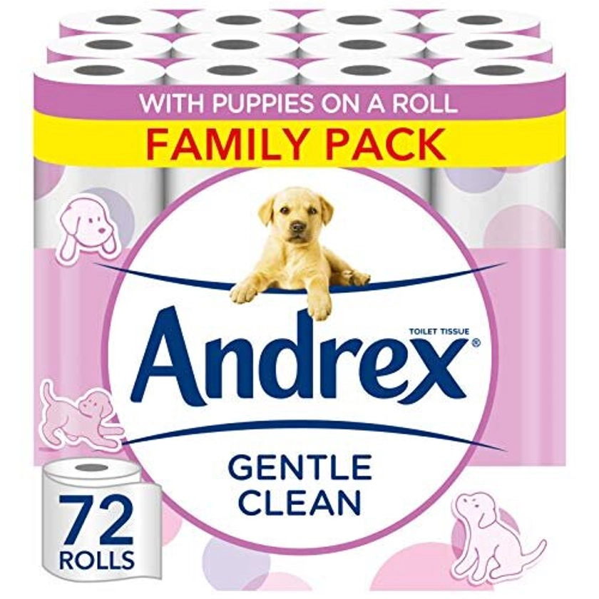 Andrex Gentle Clean Toilet Rolls - 72 Toilet Roll Pack (2-ply), Dermatologically Tested on OnBuy