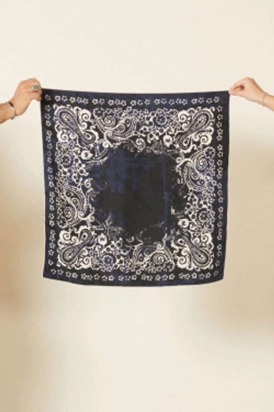 Foulard Sens Soie Bandana - Noir et Blanc