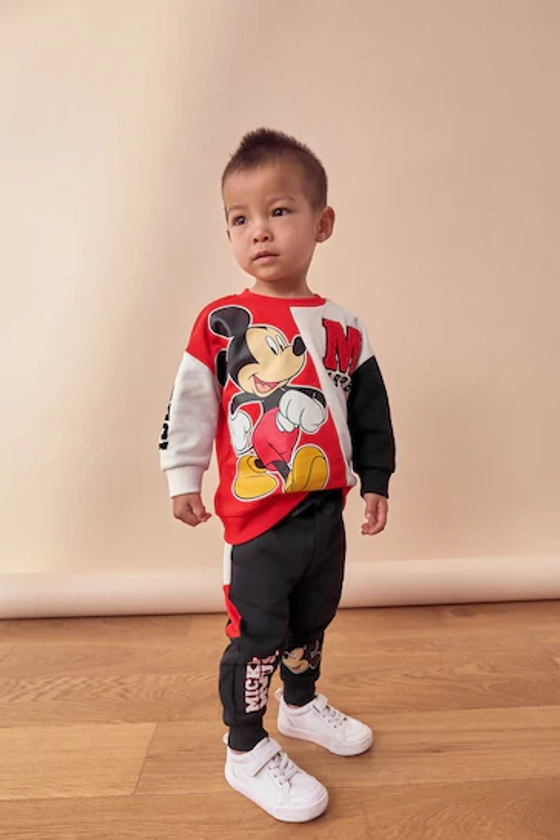 Red/Black Mickey Mouse Crew Neck Sweatshirt and Joggers Set (3mths-8yrs)