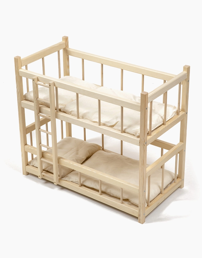 Minikane | Lits superposés en bois avec matelas et oreillers