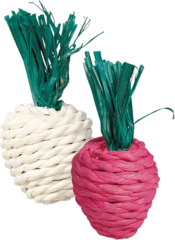 Trixie 2 Radishes Straw Toy for Small Animal, 8 cm, Set of 2