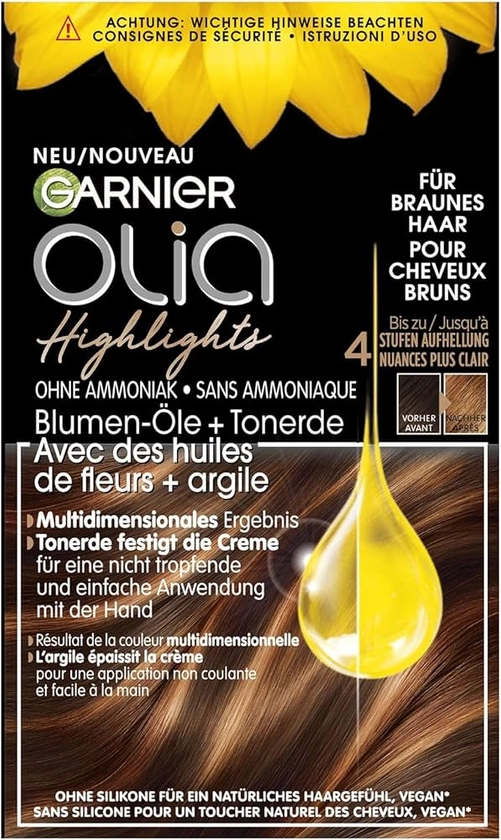 Garnier - Olia Highlights - Balayage Éclaircissant Permanent - Sans Amoniaque ni Décolorant - Enrichi en Argile Pure : Amazon.fr: Beauté et Parfum
