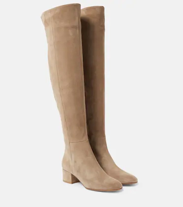 Rolling suede over-the-knee boots in brown - Gianvito Rossi | Mytheresa