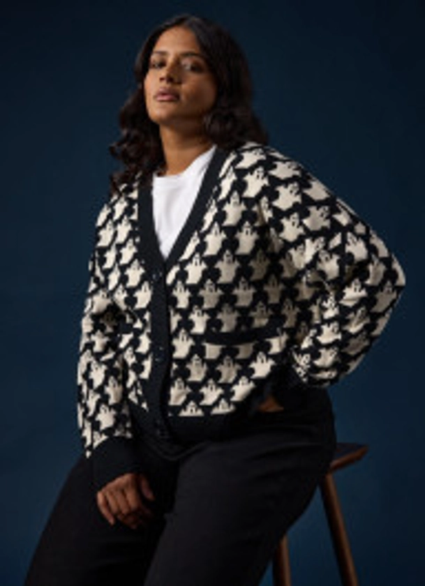 Lovelace Ghost Jacquard Oversized Cardigan