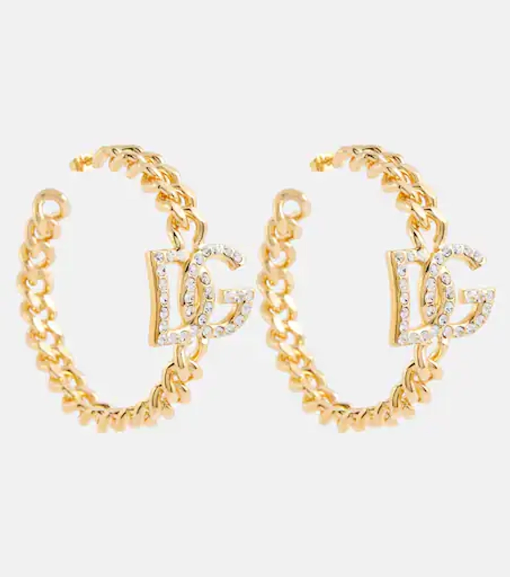 Logo embellished earrings in gold - Dolce Gabbana | Mytheresa