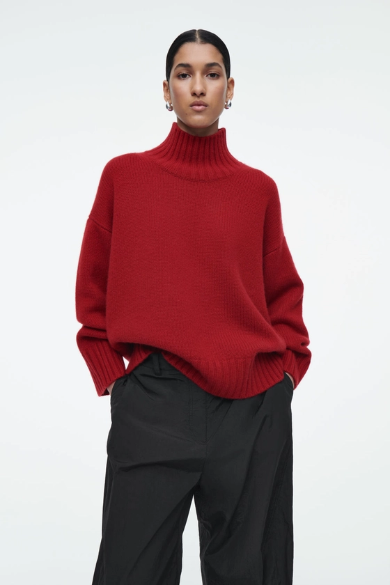 CHUNKY PURE CASHMERE TURTLENECK JUMPER