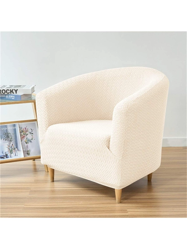 1 housse de chaise de club jacquard élastique unie PC tissu en spandex housse de fauteuil inclinable couverture de canapé simple antidérapante décoration de maison toutes saisons housse de fauteuil pour canapé