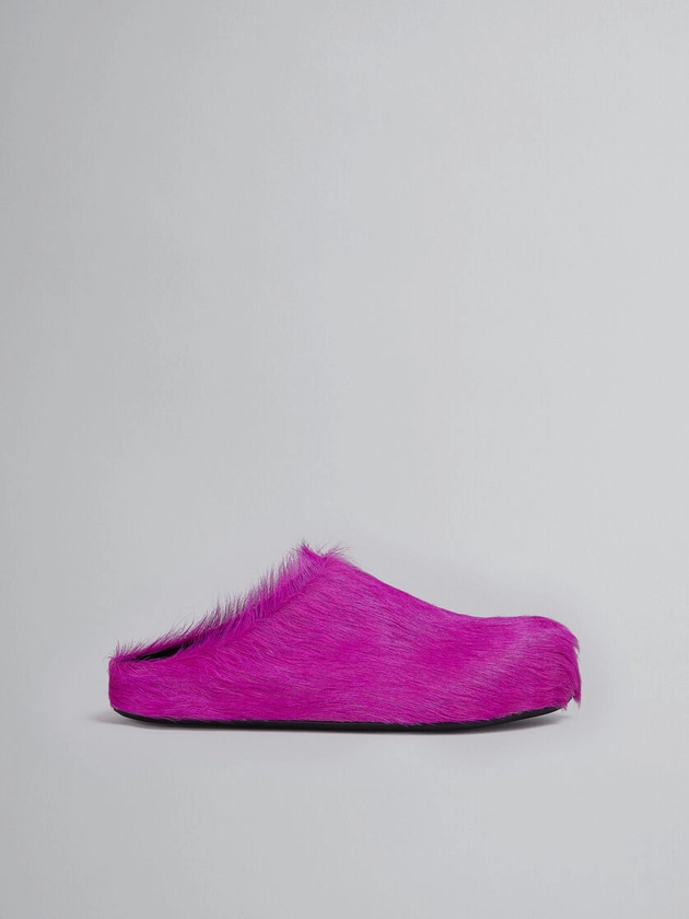 Fuchsia long-hair calfskin Fussbett sabot | Marni