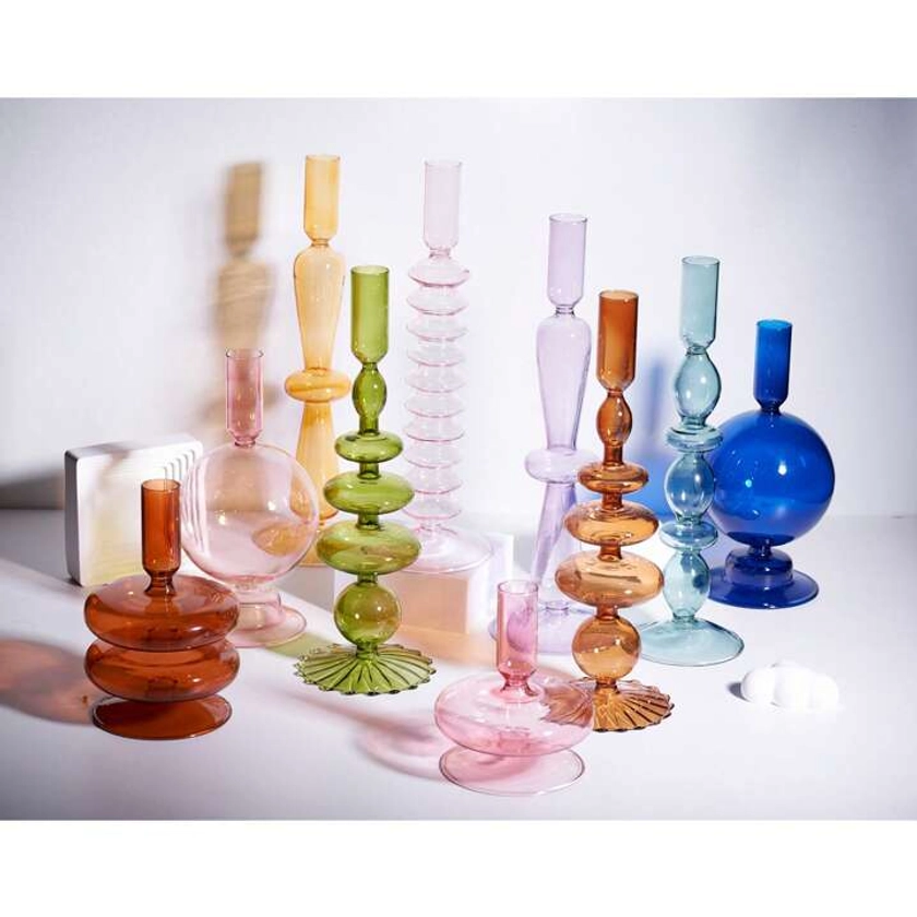 One Piece Unique Glass Candle Holders , Light up your life with our beautiful glass candle holders. Handcrafted to perfection, these holders are perfect for any occasion!