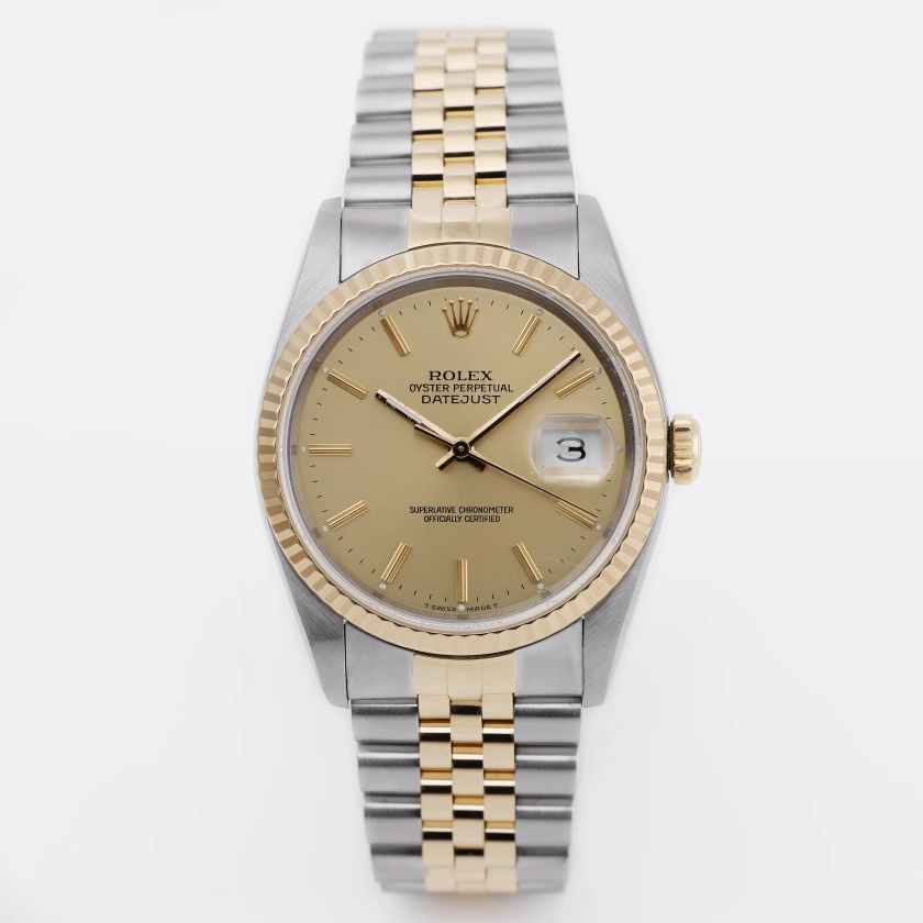 Rolex DateJust 36mm | REF. 16233 | Gold Dial | Stainless Steel & 18k Y