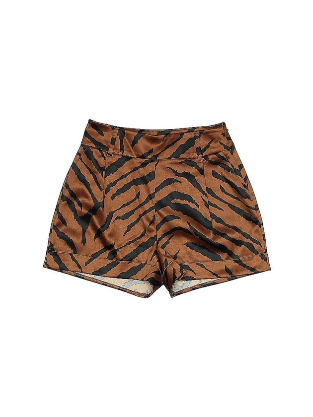 White House Black Market Animal Print Chevron-herringbone Graphic Brown Shorts Size 0 - 70% off