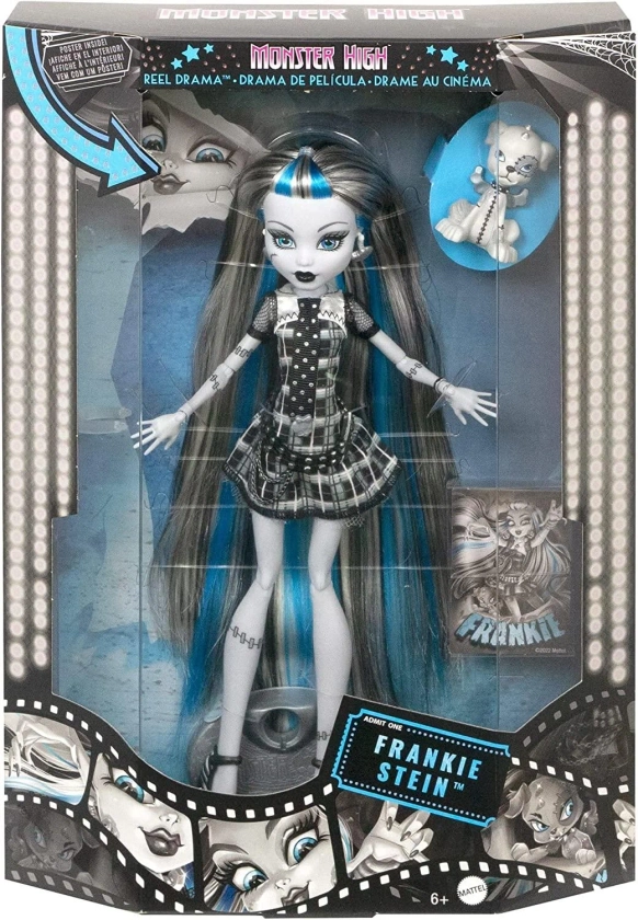 Monster High Doll, Frankie Stein in Black and White, Reel Drama Collector Doll