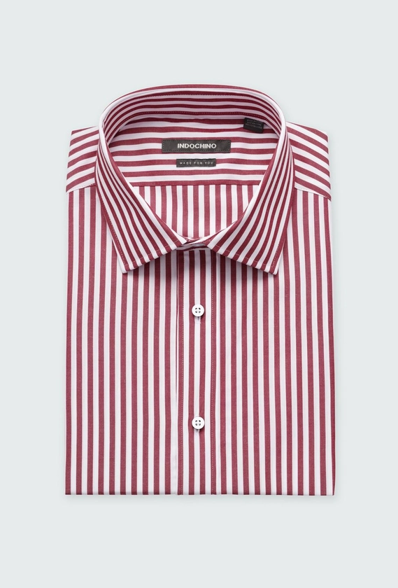 Hunton Stripe Burgundy Shirt