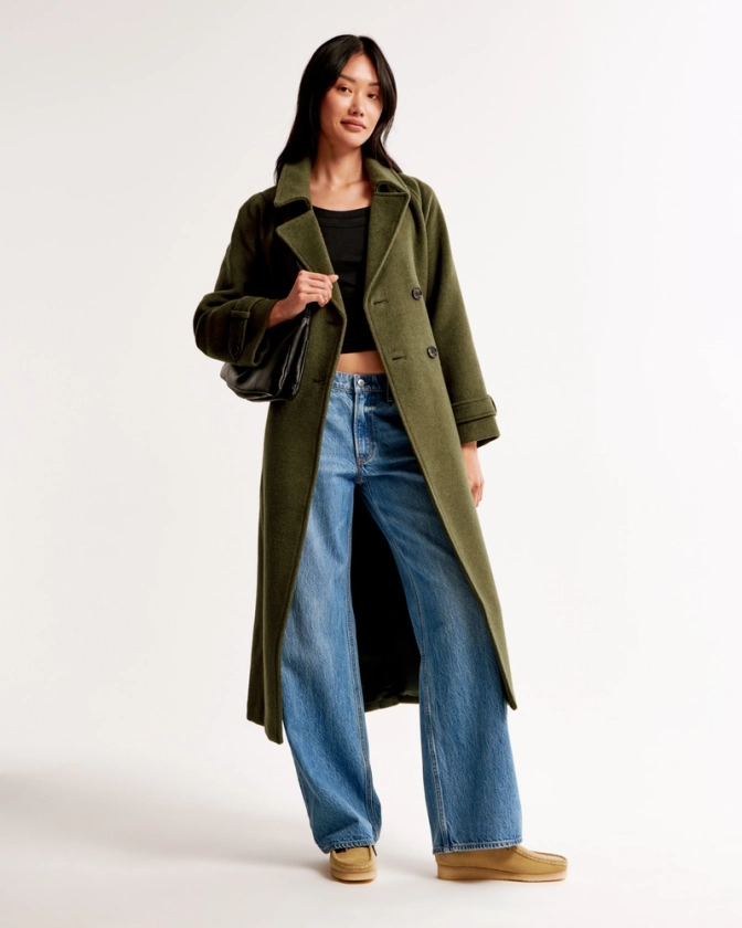 Women's Wool-Blend Trench Coat | Women's Coats & Jackets | Abercrombie.com