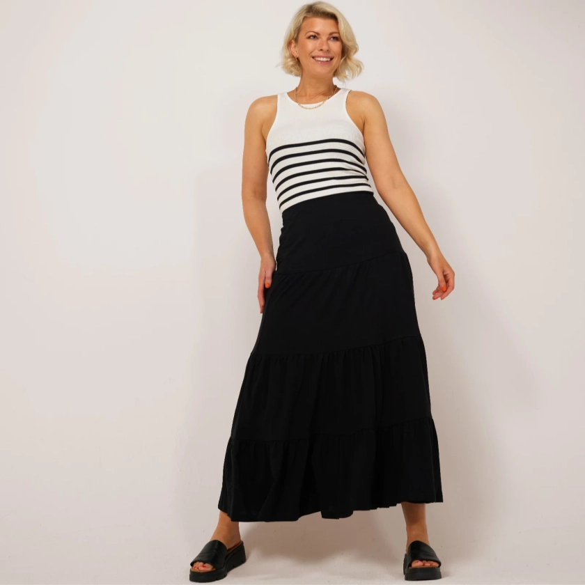 Only Simple Tiered Maxi Skirt - QVC UK