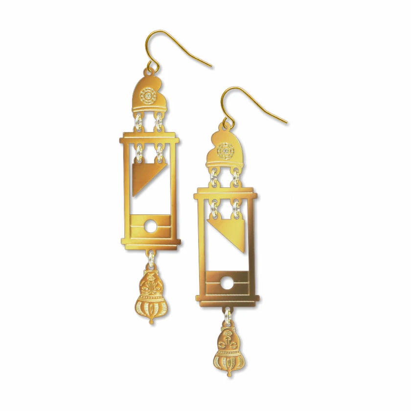 Guillotine Earrings, Gold