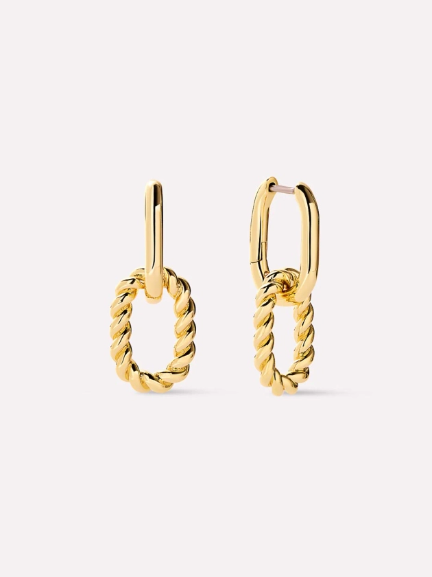 Gold Drop Earrings - Ash Double Mini | Ana Luisa Jewelry