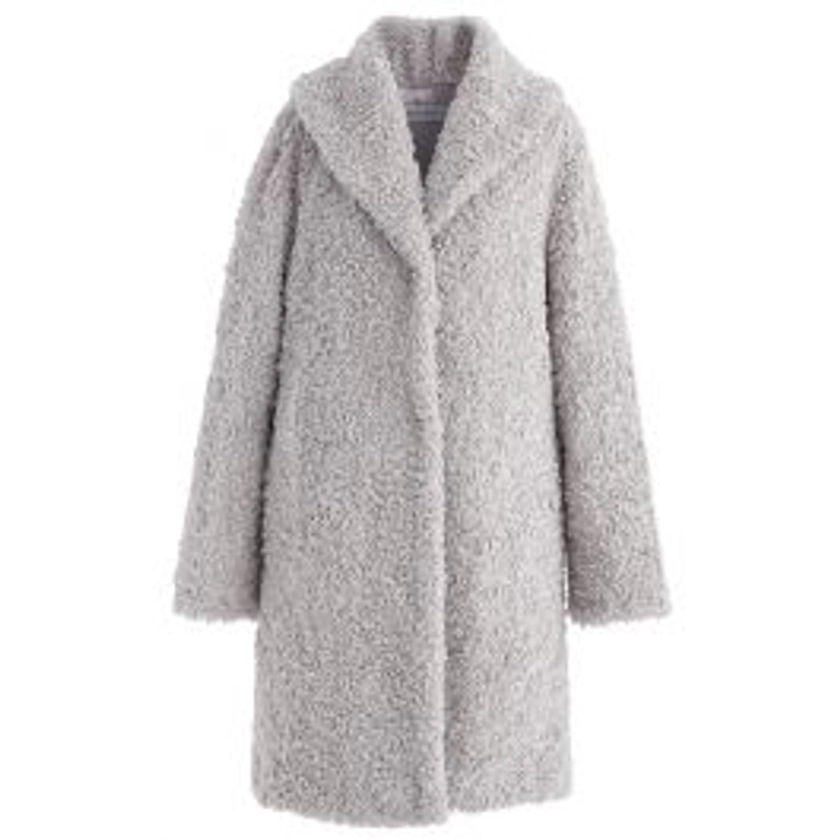 Feeling of Warmth Faux Fur Longline Coat in Grey