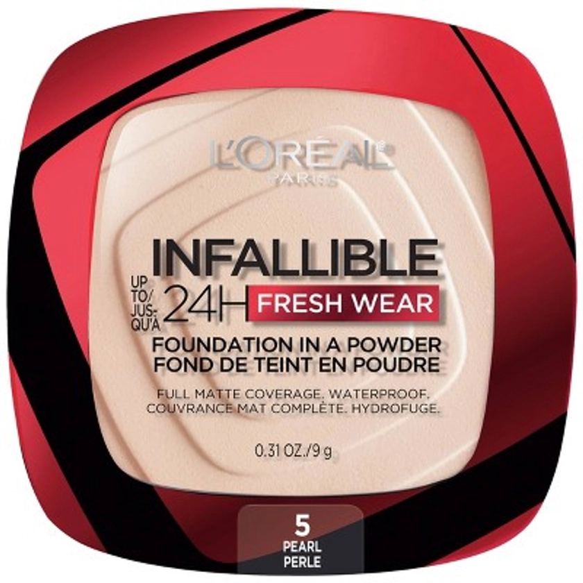 L'Oreal Paris Infallible Up to 24H Fresh Wear Foundation in a Powder - 05 Pearl - 0.31oz