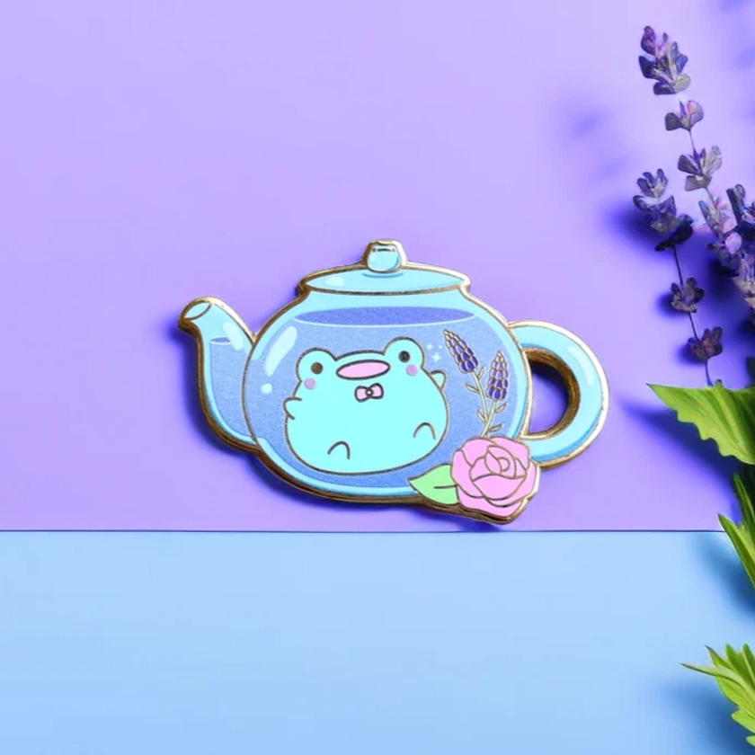 Tea Pot Friend the Frog Pin