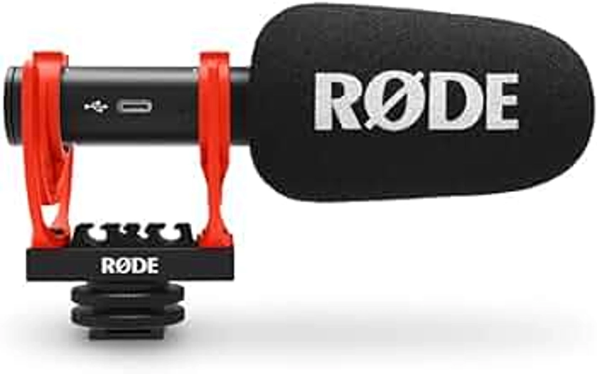 RØDE VideoMic GO II - Microphone canon ultra-compact et léger avec audio USB pour la réalisation de films, la création de contenu, l'enregistrement en extérieur, le voice-over
