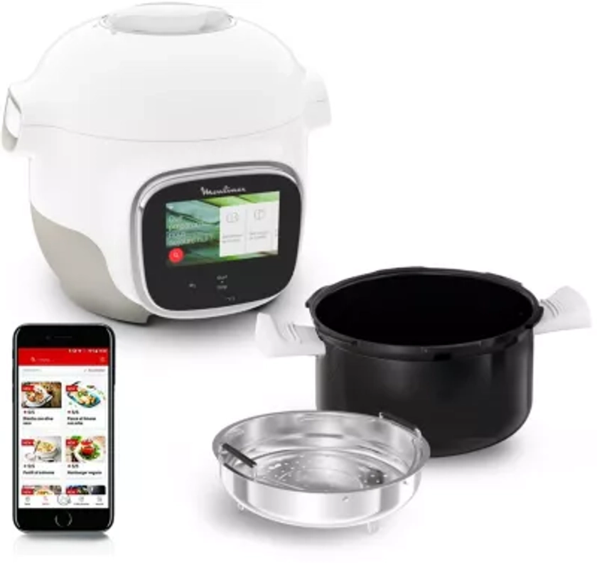 Cookeo MOULINEX Touch Mini Wifi CE922110 blanc