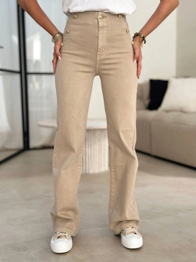 Le jeans Natanya beige – Gualap