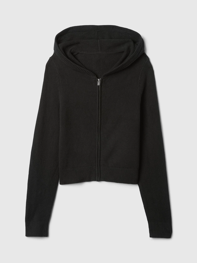 Buy Black CashSoft Zip Through Knitted Hoodie from the Gap online shop.