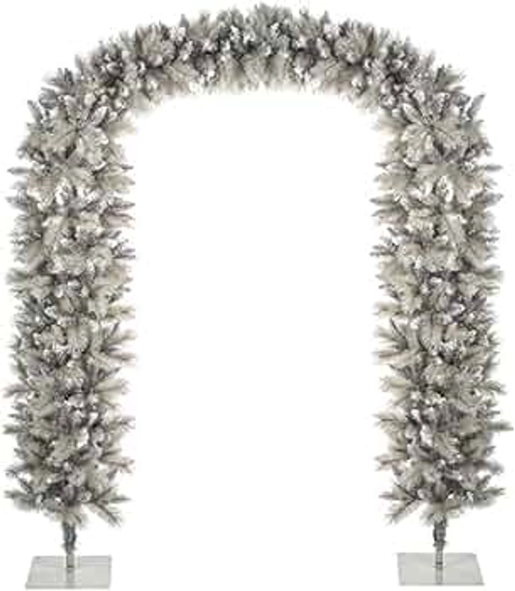 Premier Silver Tip Fir Tree Christmas Doorway Arch, Grey, 2.3m