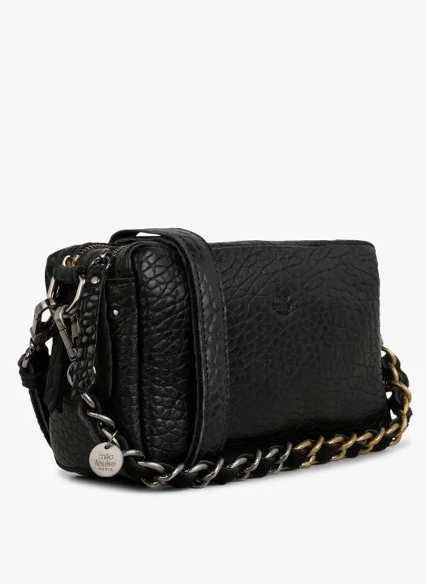 SAC BANDOULIèRE EN CUIR NOIR MILA LOUISE - FEMME | Place des Tendances